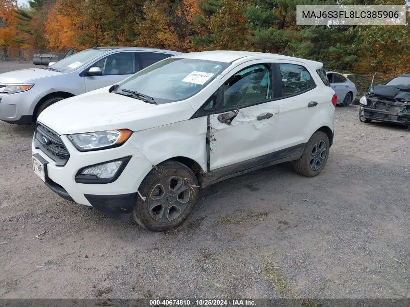 2020 Ford Ecosport S VIN: MAJ6S3FL8LC385906 Lot: 40674810