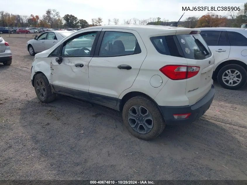 2020 Ford Ecosport S VIN: MAJ6S3FL8LC385906 Lot: 40674810