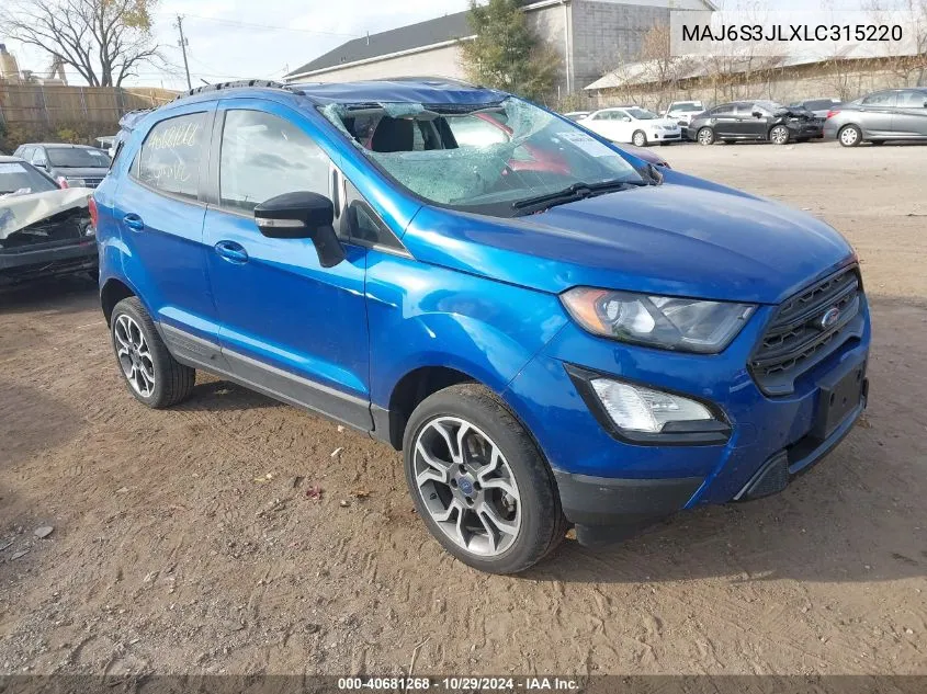 2020 Ford Ecosport Ses VIN: MAJ6S3JLXLC315220 Lot: 40681268