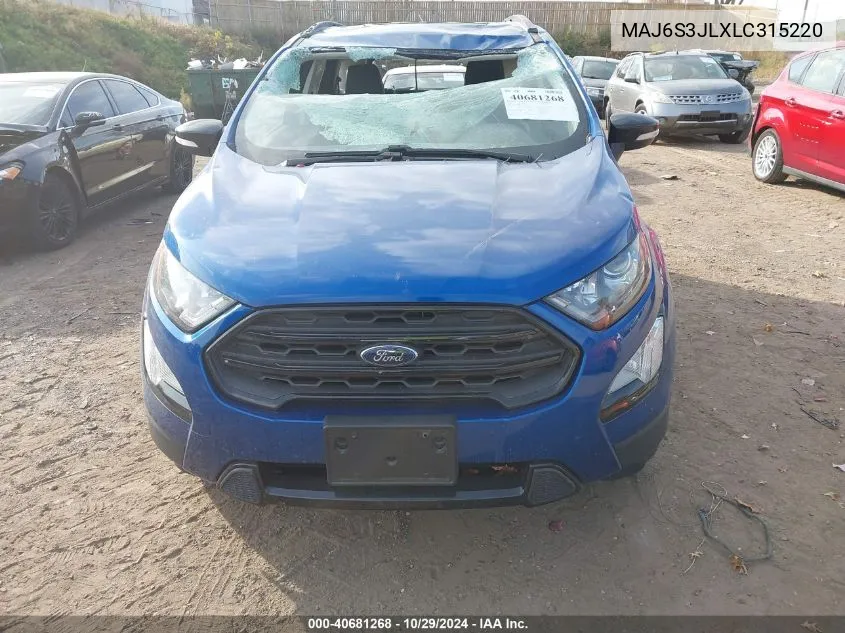 2020 Ford Ecosport Ses VIN: MAJ6S3JLXLC315220 Lot: 40681268