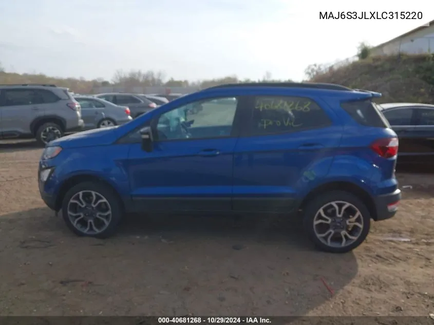 2020 Ford Ecosport Ses VIN: MAJ6S3JLXLC315220 Lot: 40681268