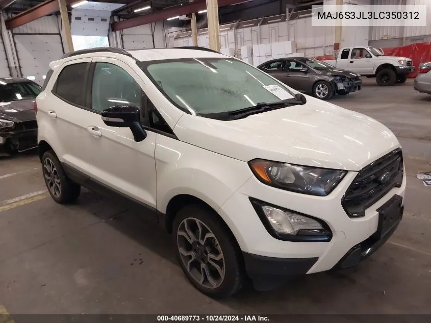 2020 Ford Ecosport Ses VIN: MAJ6S3JL3LC350312 Lot: 40689773