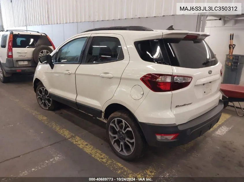 2020 Ford Ecosport Ses VIN: MAJ6S3JL3LC350312 Lot: 40689773