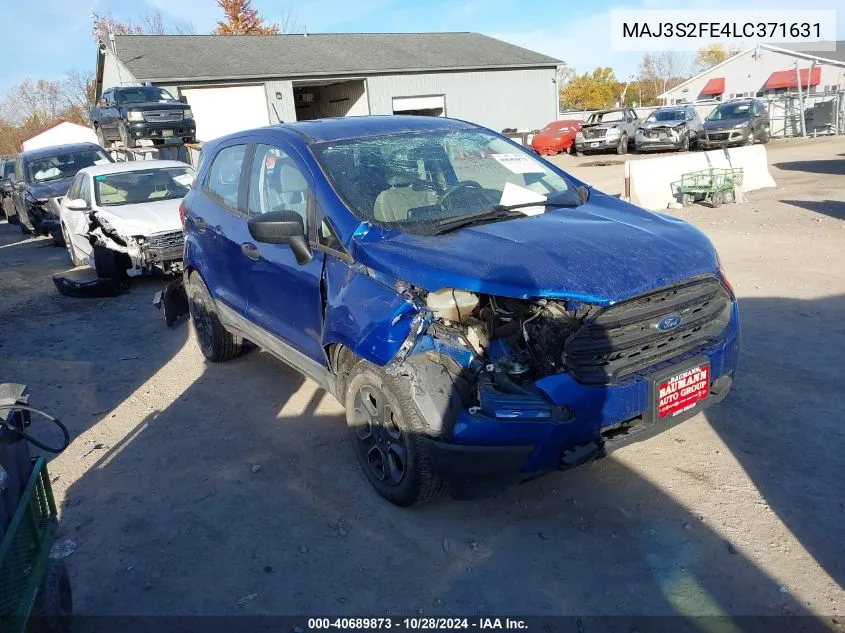 2020 Ford Ecosport S VIN: MAJ3S2FE4LC371631 Lot: 40689873