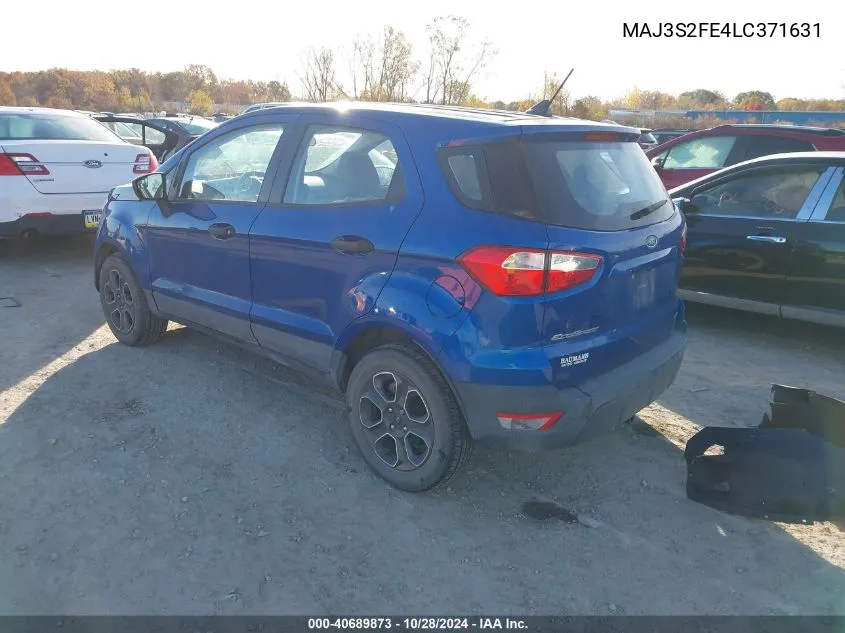 2020 Ford Ecosport S VIN: MAJ3S2FE4LC371631 Lot: 40689873