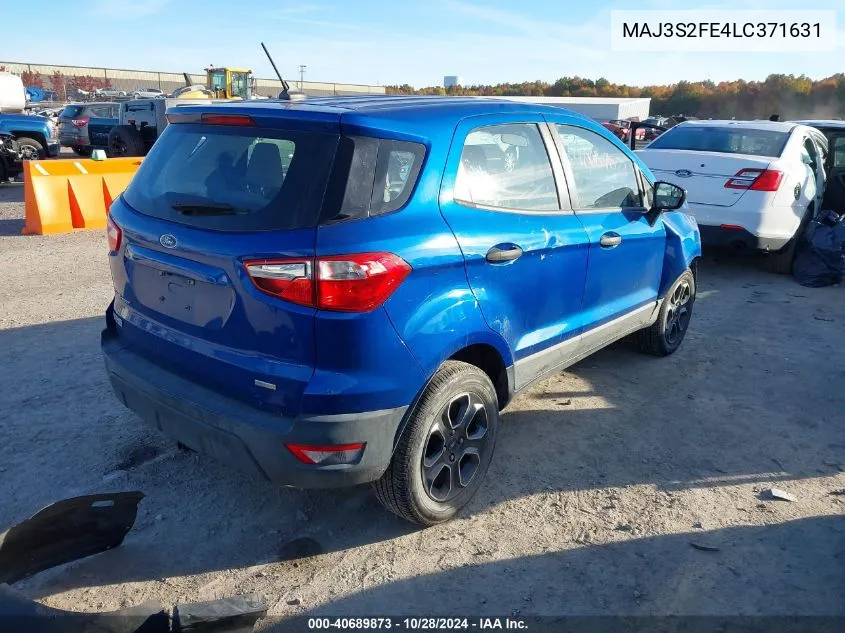 2020 Ford Ecosport S VIN: MAJ3S2FE4LC371631 Lot: 40689873