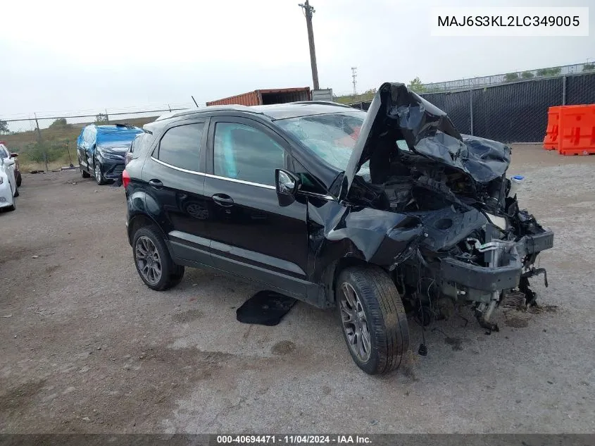 2020 Ford Ecosport Titanium VIN: MAJ6S3KL2LC349005 Lot: 40694471