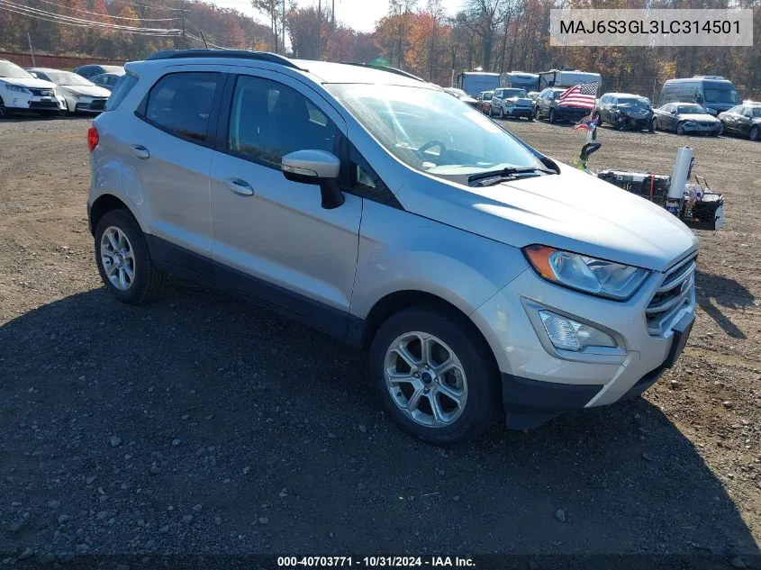 MAJ6S3GL3LC314501 2020 Ford Ecosport Se