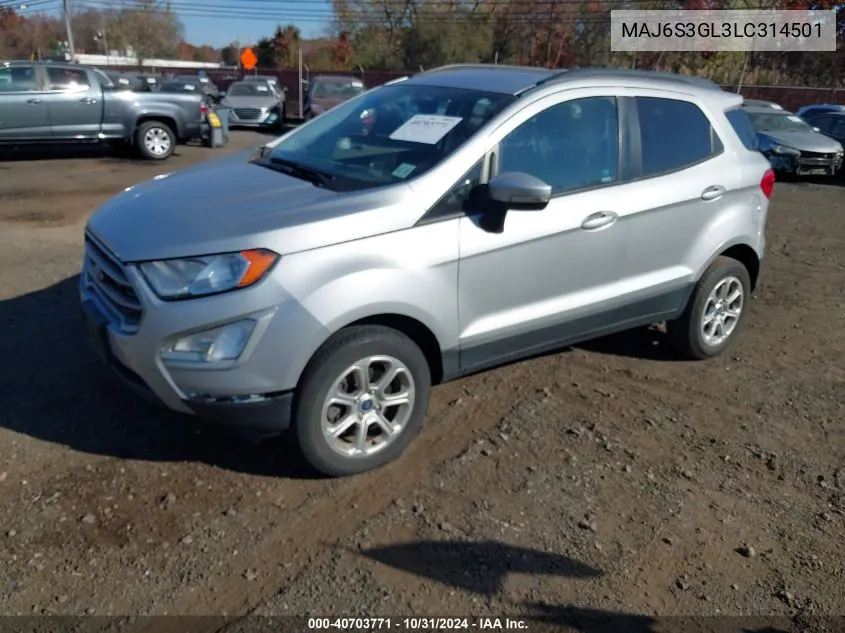 MAJ6S3GL3LC314501 2020 Ford Ecosport Se