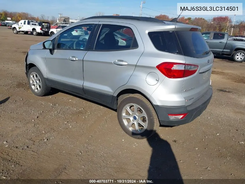 MAJ6S3GL3LC314501 2020 Ford Ecosport Se