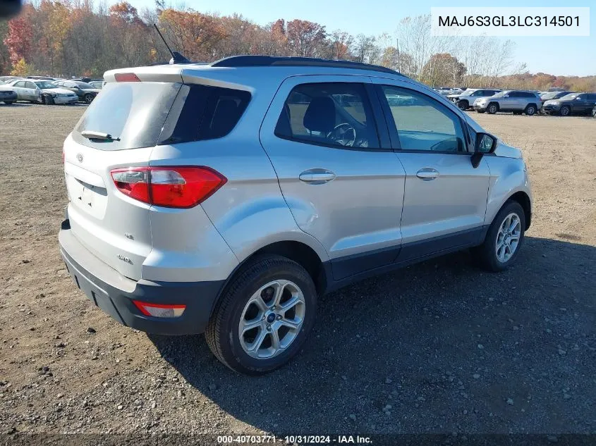 MAJ6S3GL3LC314501 2020 Ford Ecosport Se