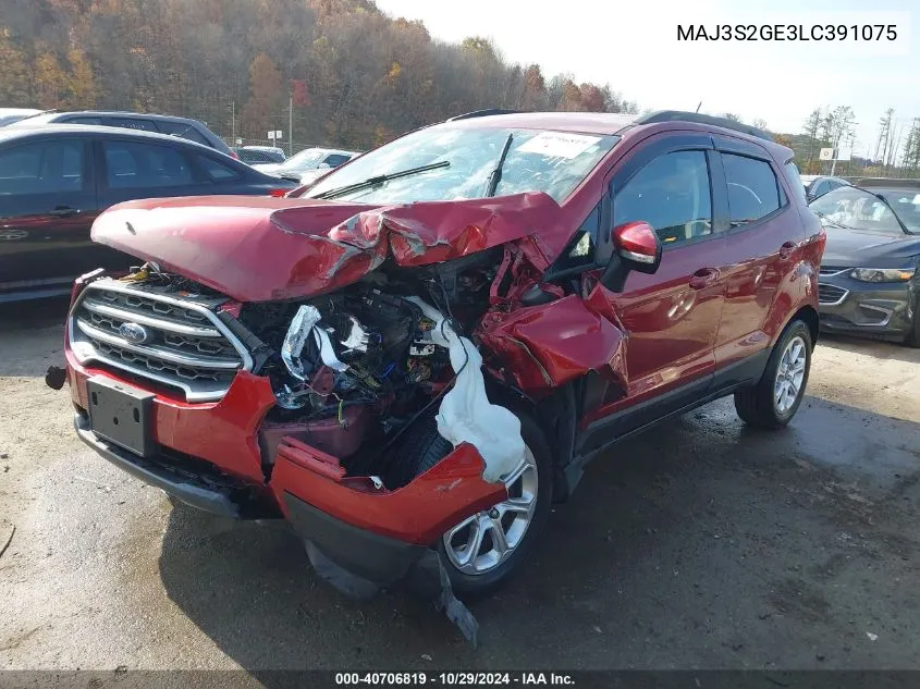 2020 Ford Ecosport Se VIN: MAJ3S2GE3LC391075 Lot: 40706819