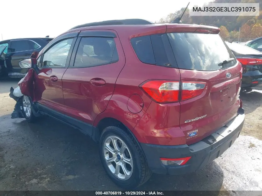 2020 Ford Ecosport Se VIN: MAJ3S2GE3LC391075 Lot: 40706819