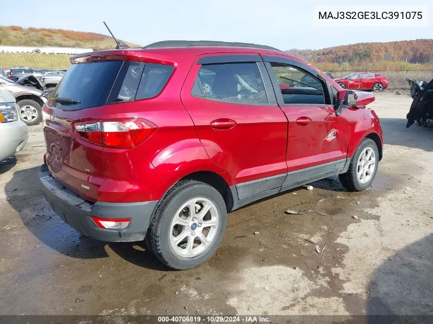 2020 Ford Ecosport Se VIN: MAJ3S2GE3LC391075 Lot: 40706819