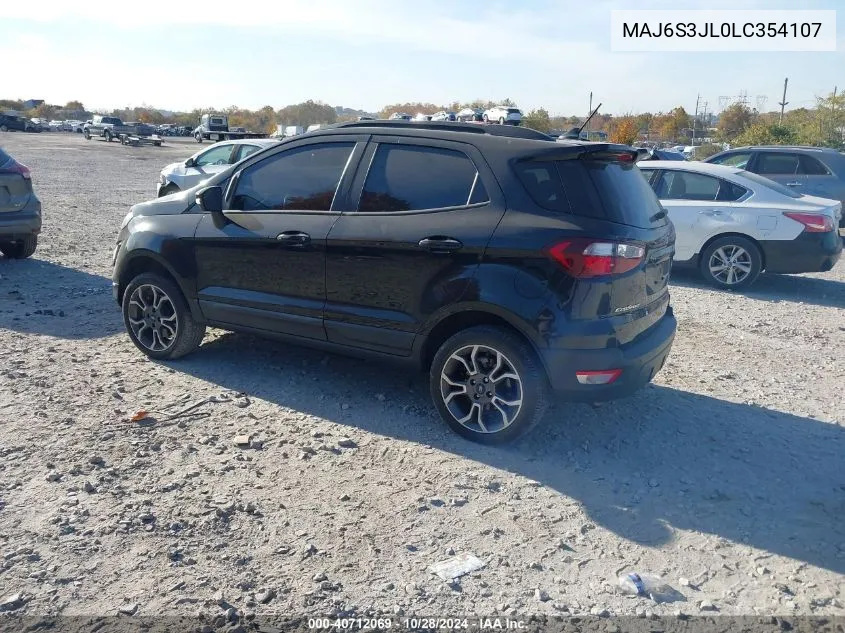 2020 Ford Ecosport Ses VIN: MAJ6S3JL0LC354107 Lot: 40712069