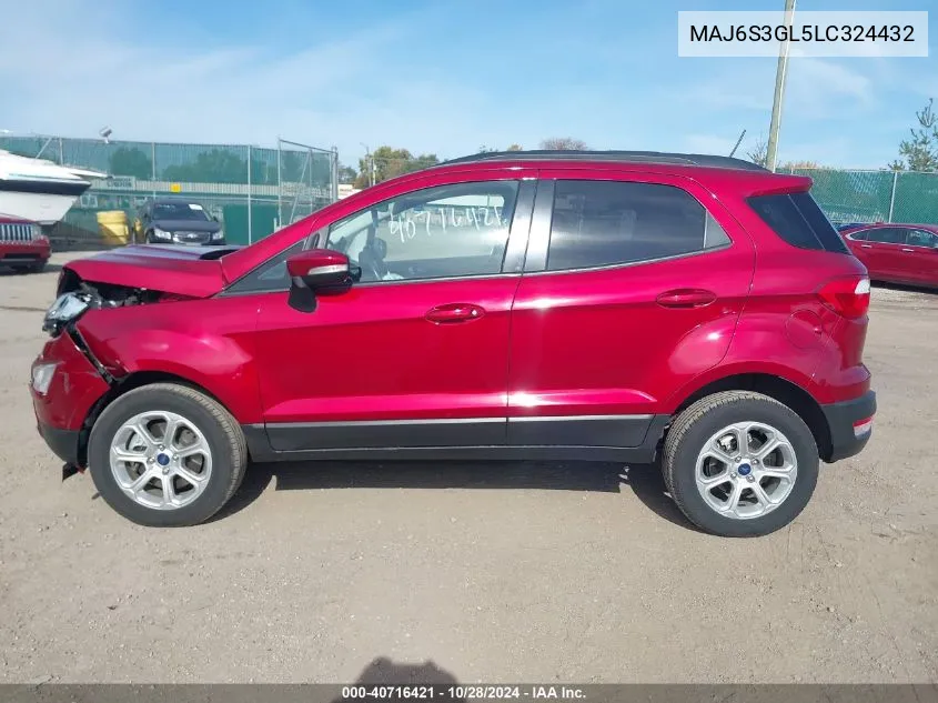 2020 Ford Ecosport Se VIN: MAJ6S3GL5LC324432 Lot: 40716421