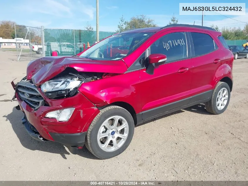 2020 Ford Ecosport Se VIN: MAJ6S3GL5LC324432 Lot: 40716421