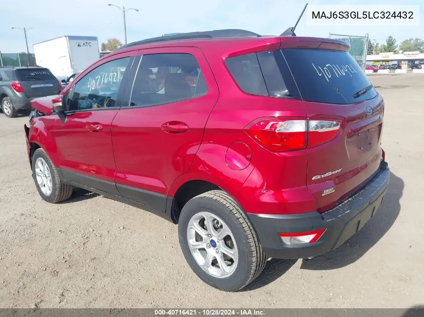 2020 Ford Ecosport Se VIN: MAJ6S3GL5LC324432 Lot: 40716421