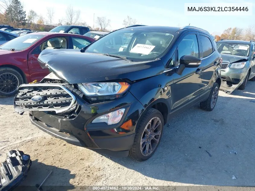 2020 Ford Ecosport Titanium VIN: MAJ6S3KL2LC354446 Lot: 40724862