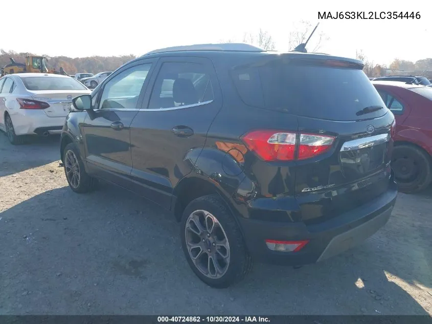 2020 Ford Ecosport Titanium VIN: MAJ6S3KL2LC354446 Lot: 40724862