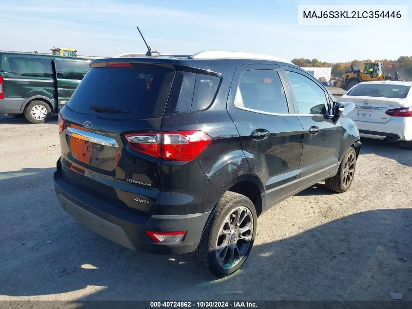 2020 Ford Ecosport Titanium VIN: MAJ6S3KL2LC354446 Lot: 40724862