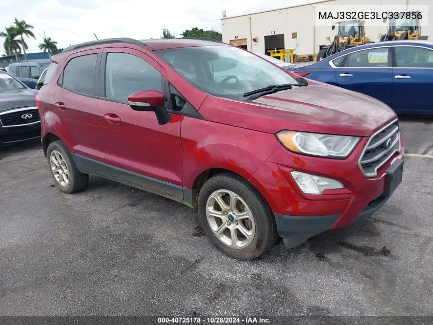 2020 Ford Ecosport Se VIN: MAJ3S2GE3LC337856 Lot: 40725178