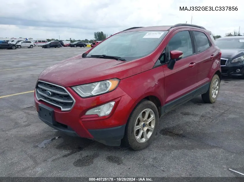 2020 Ford Ecosport Se VIN: MAJ3S2GE3LC337856 Lot: 40725178