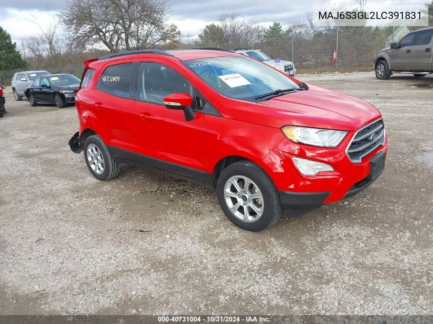 2020 Ford Ecosport Se VIN: MAJ6S3GL2LC391831 Lot: 40731004