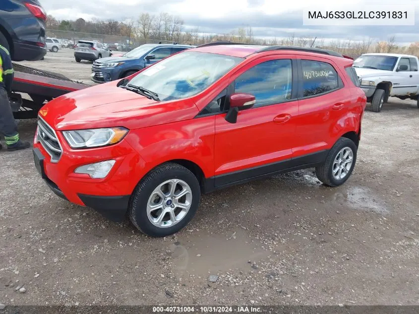 2020 Ford Ecosport Se VIN: MAJ6S3GL2LC391831 Lot: 40731004