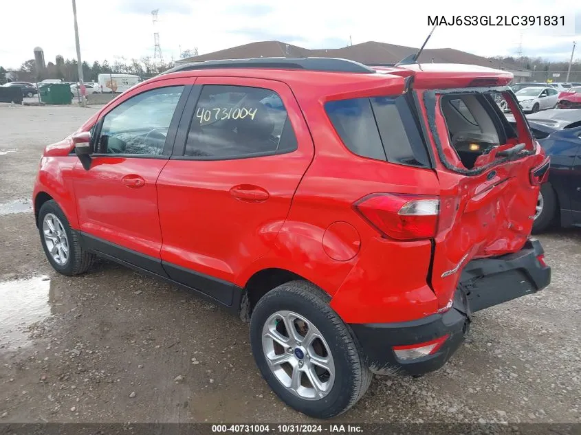 2020 Ford Ecosport Se VIN: MAJ6S3GL2LC391831 Lot: 40731004