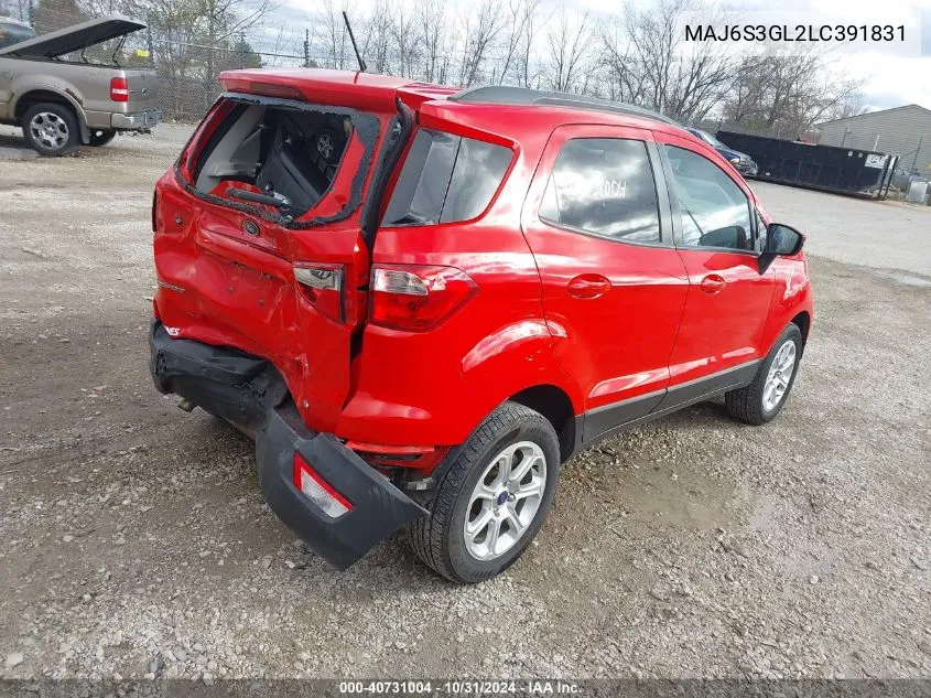 2020 Ford Ecosport Se VIN: MAJ6S3GL2LC391831 Lot: 40731004