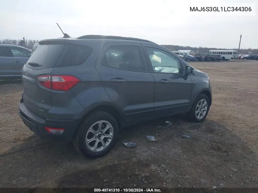 MAJ6S3GL1LC344306 2020 Ford Ecosport Se