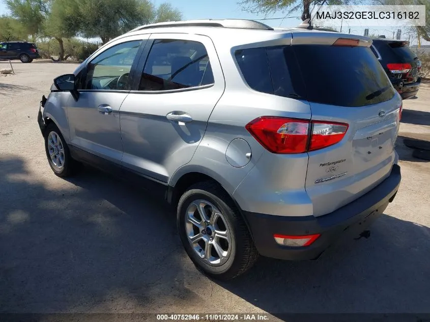 MAJ3S2GE3LC316182 2020 Ford Ecosport Se