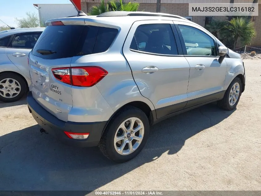 MAJ3S2GE3LC316182 2020 Ford Ecosport Se