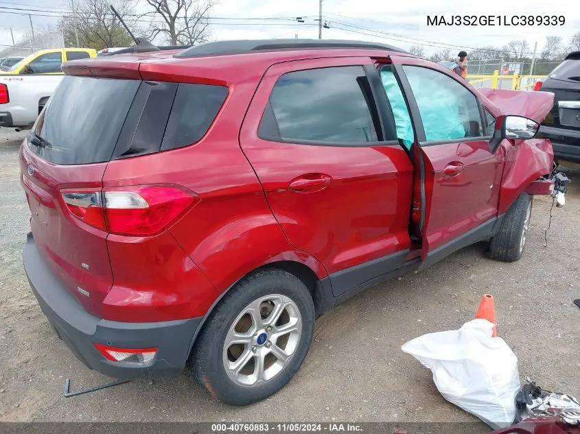 2020 Ford Ecosport Se VIN: MAJ3S2GE1LC389339 Lot: 40760883