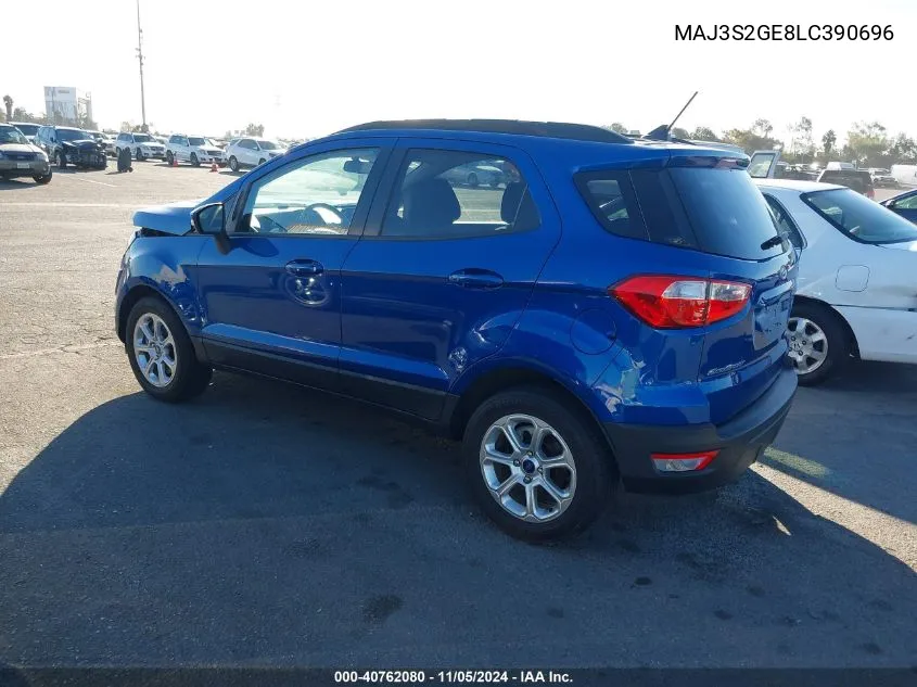 2020 Ford Ecosport Se VIN: MAJ3S2GE8LC390696 Lot: 40762080