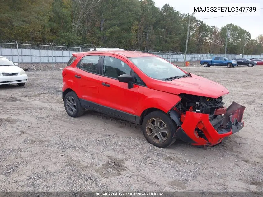 2020 Ford Ecosport S VIN: MAJ3S2FE7LC347789 Lot: 40776405