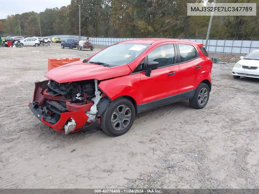 2020 Ford Ecosport S VIN: MAJ3S2FE7LC347789 Lot: 40776405