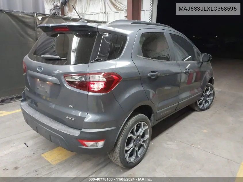 2020 Ford Ecosport Ses VIN: MAJ6S3JLXLC368595 Lot: 40778100