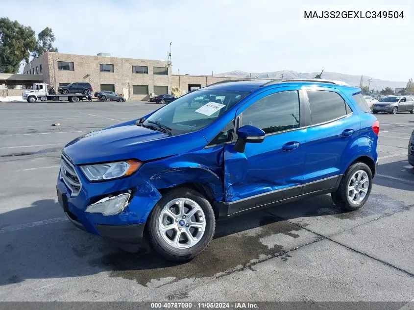 2020 Ford Ecosport Se VIN: MAJ3S2GEXLC349504 Lot: 40787080