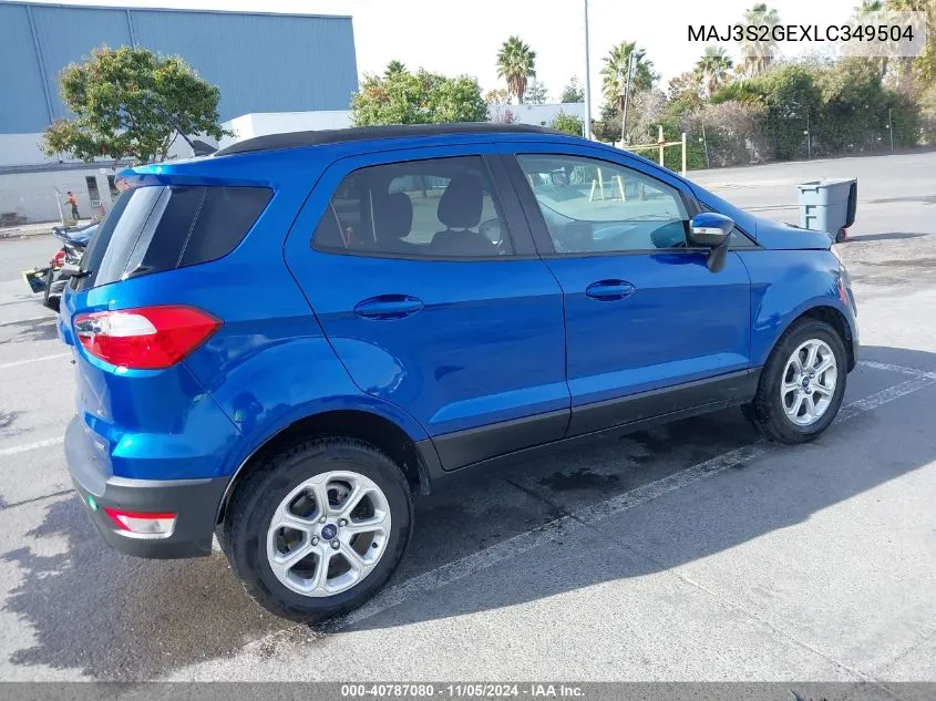 2020 Ford Ecosport Se VIN: MAJ3S2GEXLC349504 Lot: 40787080