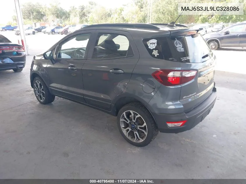 2020 Ford Ecosport Ses VIN: MAJ6S3JL9LC328086 Lot: 40795400