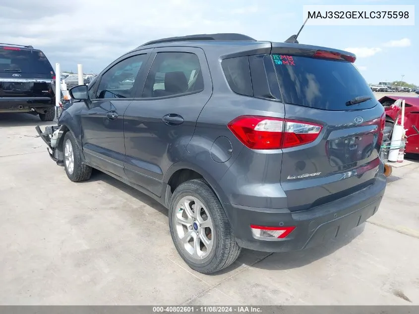 2020 Ford Ecosport Se VIN: MAJ3S2GEXLC375598 Lot: 40802601