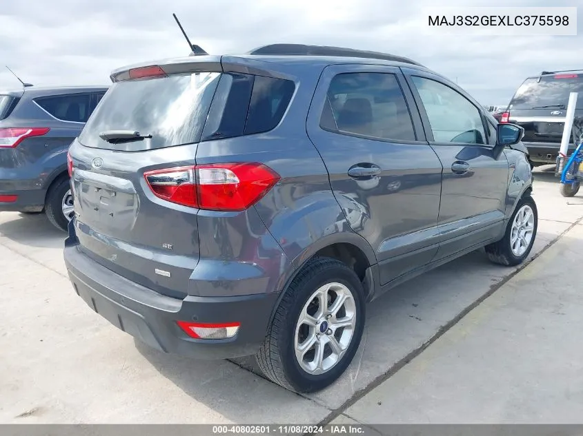 2020 Ford Ecosport Se VIN: MAJ3S2GEXLC375598 Lot: 40802601