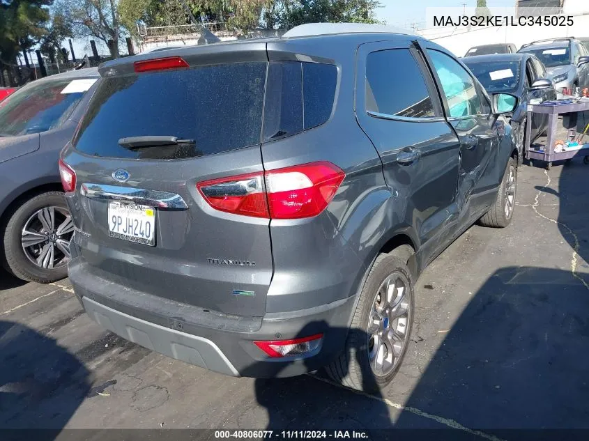 2020 Ford Ecosport Titanium VIN: MAJ3S2KE1LC345025 Lot: 40806077