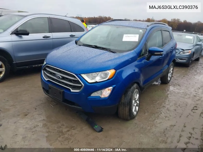 2020 Ford Ecosport Se VIN: MAJ6S3GLXLC390376 Lot: 40809446