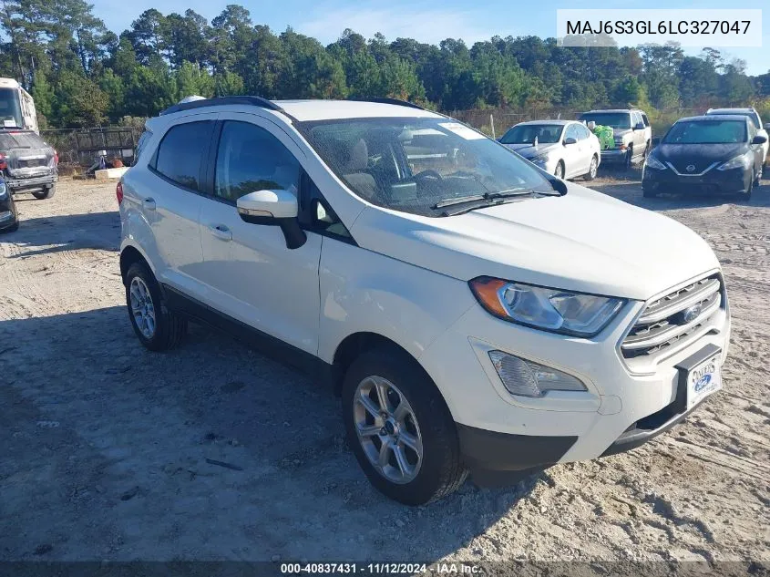 2020 Ford Ecosport Se VIN: MAJ6S3GL6LC327047 Lot: 40837431