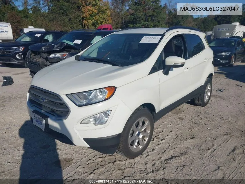 2020 Ford Ecosport Se VIN: MAJ6S3GL6LC327047 Lot: 40837431