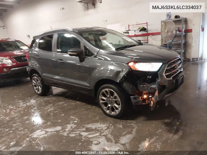 2020 Ford Ecosport Titanium VIN: MAJ6S3KL6LC334037 Lot: 40872587