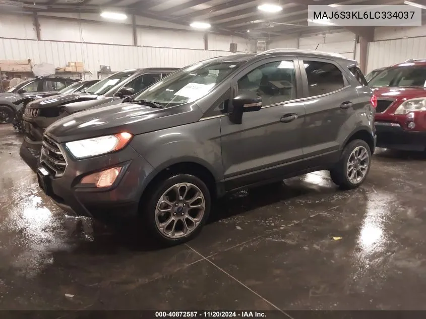 2020 Ford Ecosport Titanium VIN: MAJ6S3KL6LC334037 Lot: 40872587